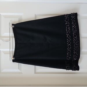 Boden black A line skirt with decorative beaded trim US 4